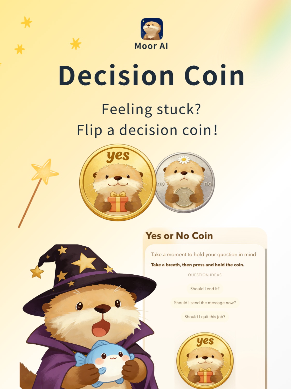 Moor AI Decision Coin feature